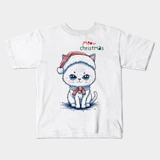 Meow Christmas | Christmas cat Kids T-Shirt